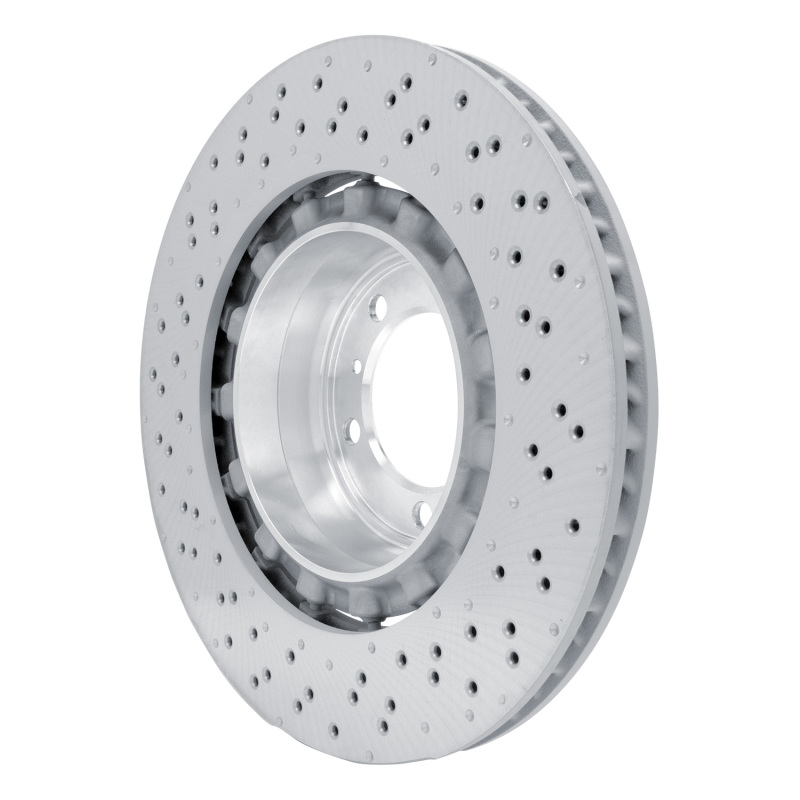 Porsche 718 Cayman Brake Rotor (1) - Right Rear - R1 Concepts - Drilled Carbon Alloy GeoMET - `16-`23